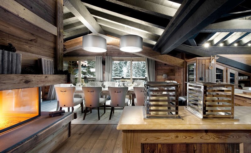 cozy mountain lodge interior