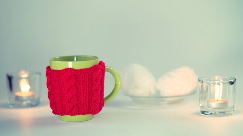 cozy mug with candlelight