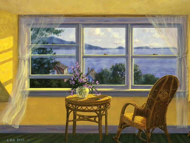 Cozy porch with lake view