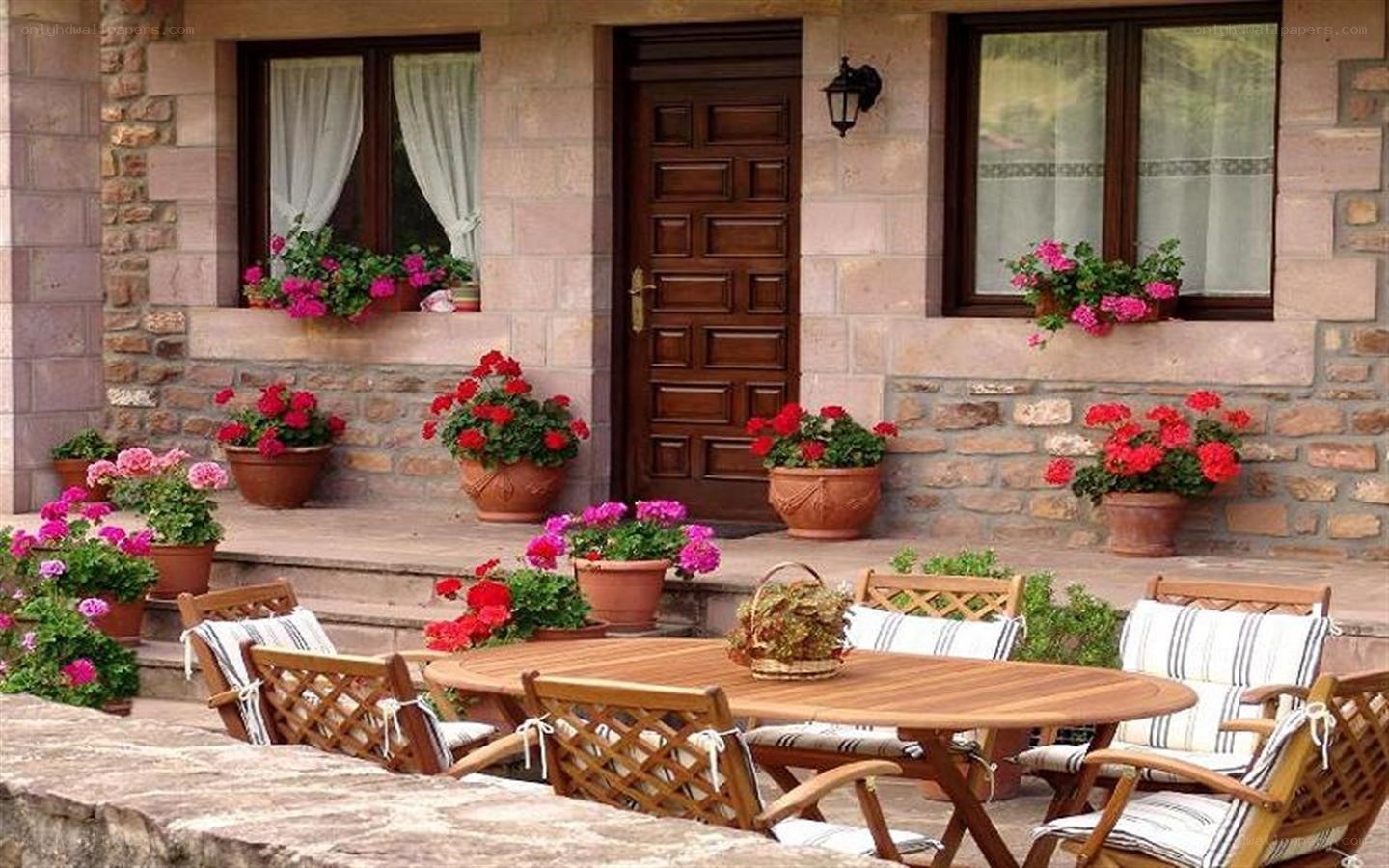 cozy stone house porch