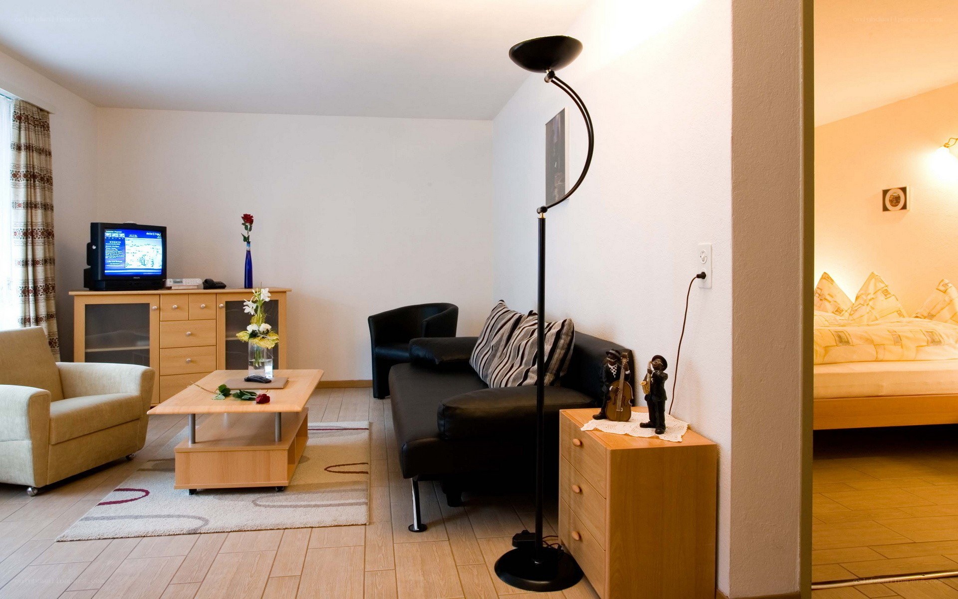 Cozy studio apartment living space