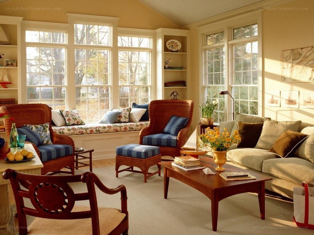 cozy sunlit living room