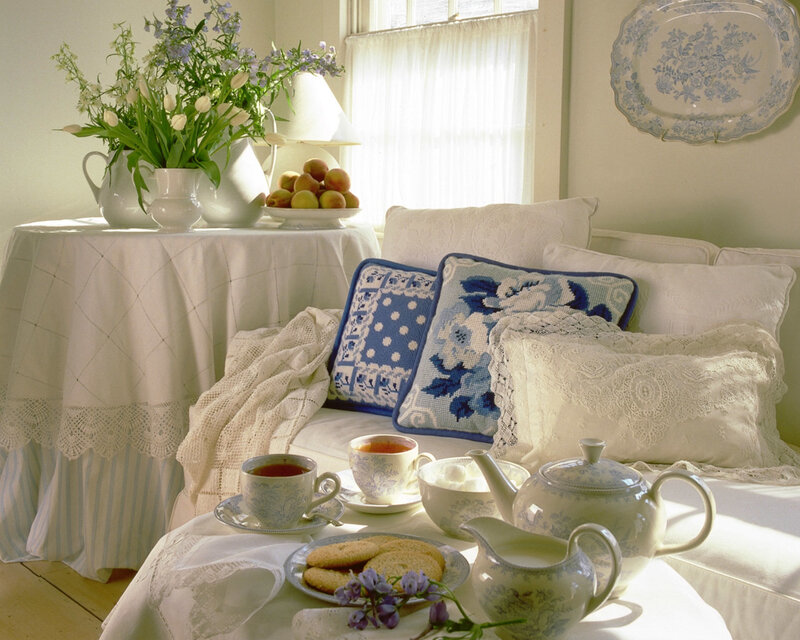 Cozy tea time in a sunlit room