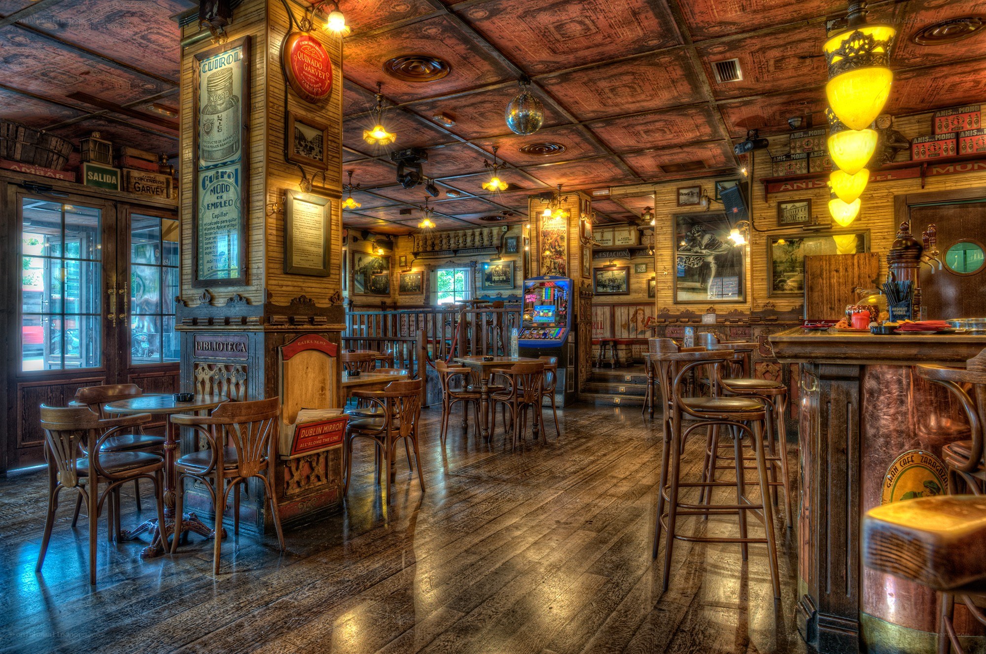 cozy vintage bar interior