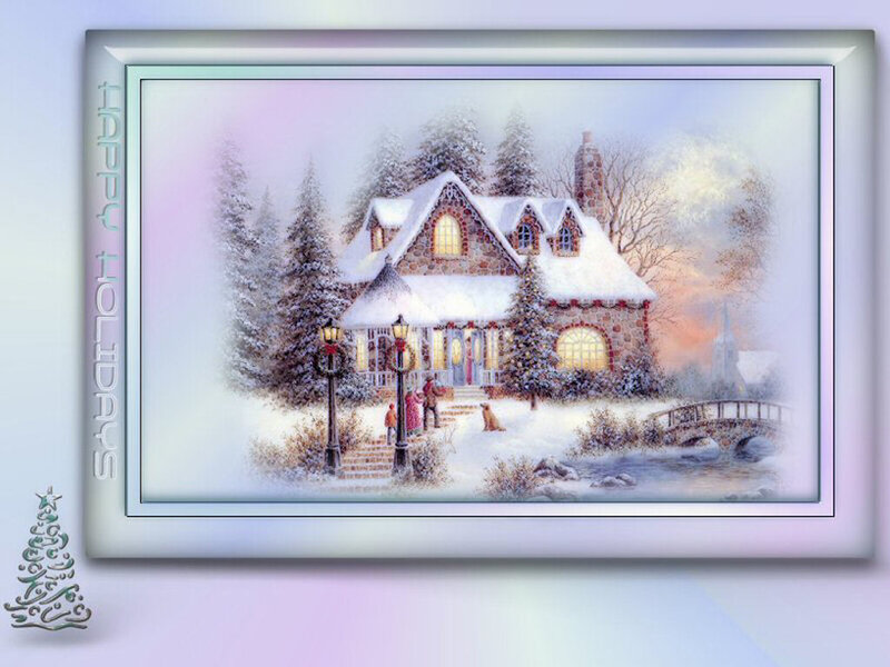 Cozy winter holiday scene