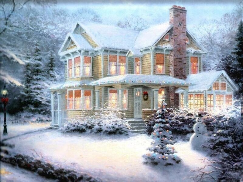 Cozy winter home scene