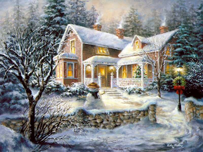 Cozy winter home scene