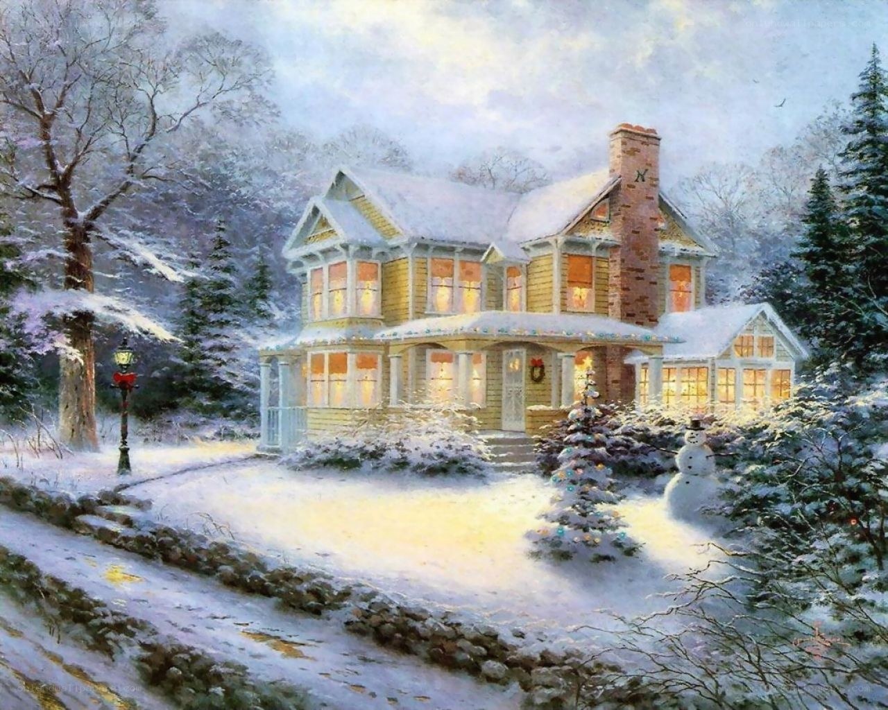 Cozy winter home scene