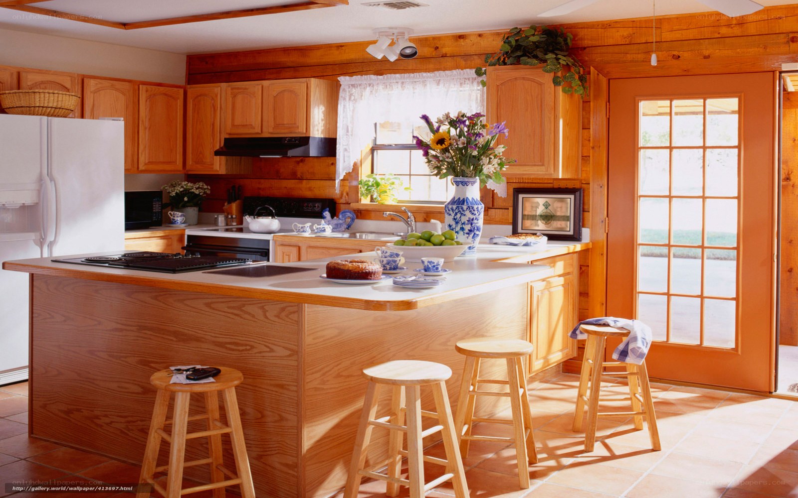 cozy wooden kitchen interior