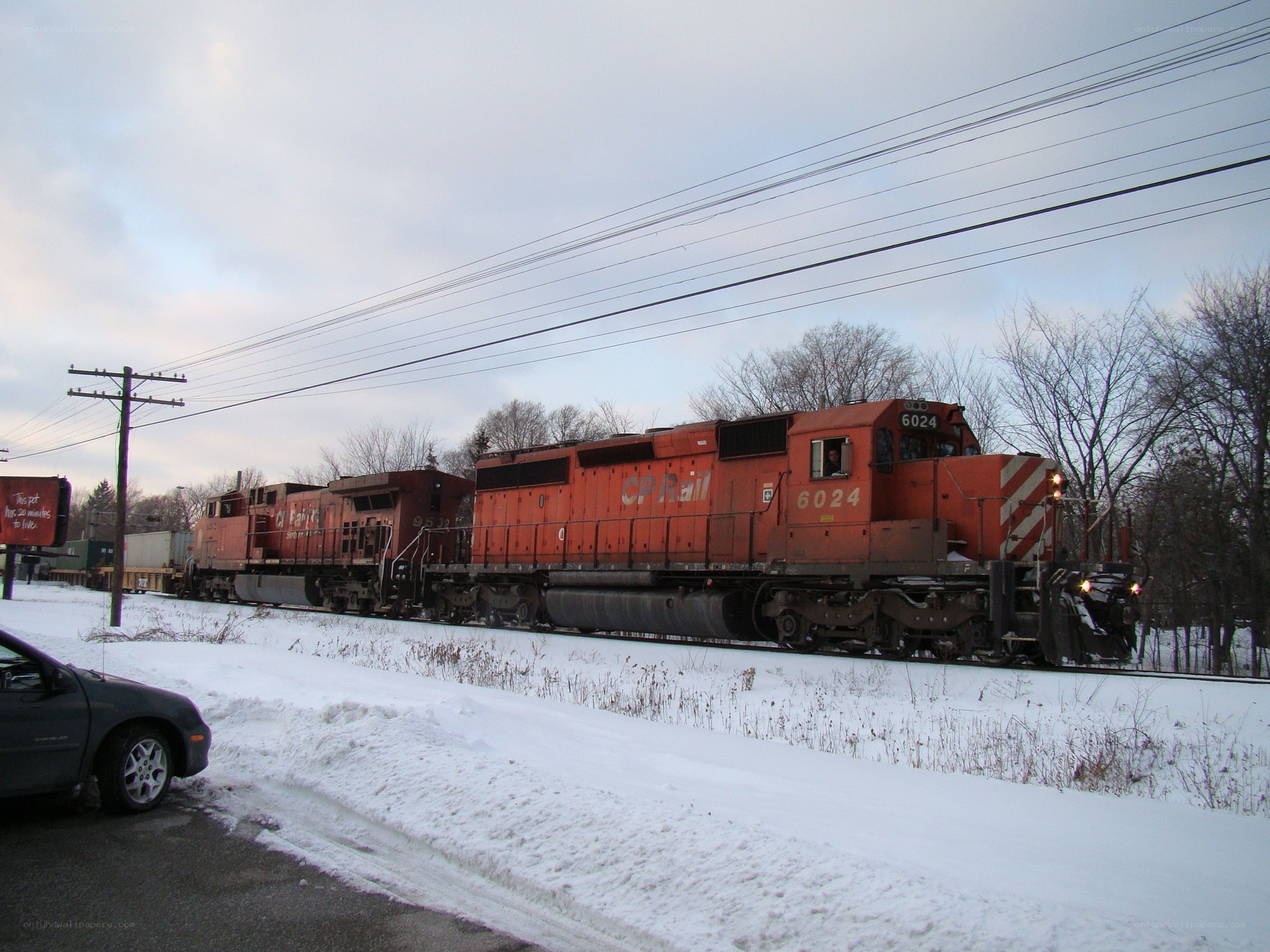 CP Rail train in winter