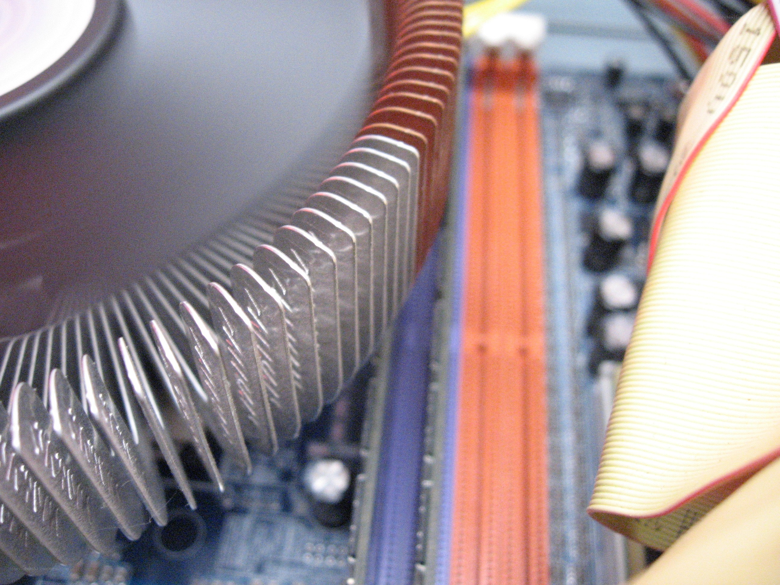 CPU heatsink on motherboard