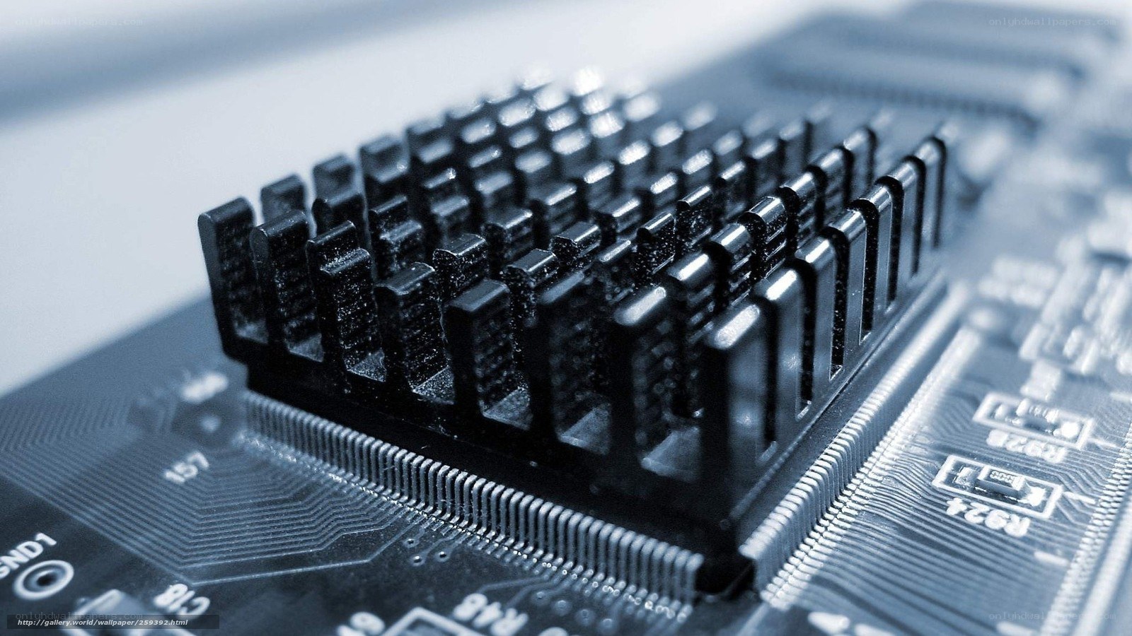 CPU heatsink on motherboard