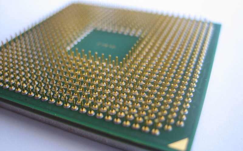CPU with Gold Pins — Green