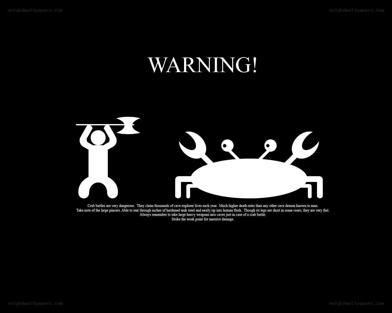 Crab battle warning