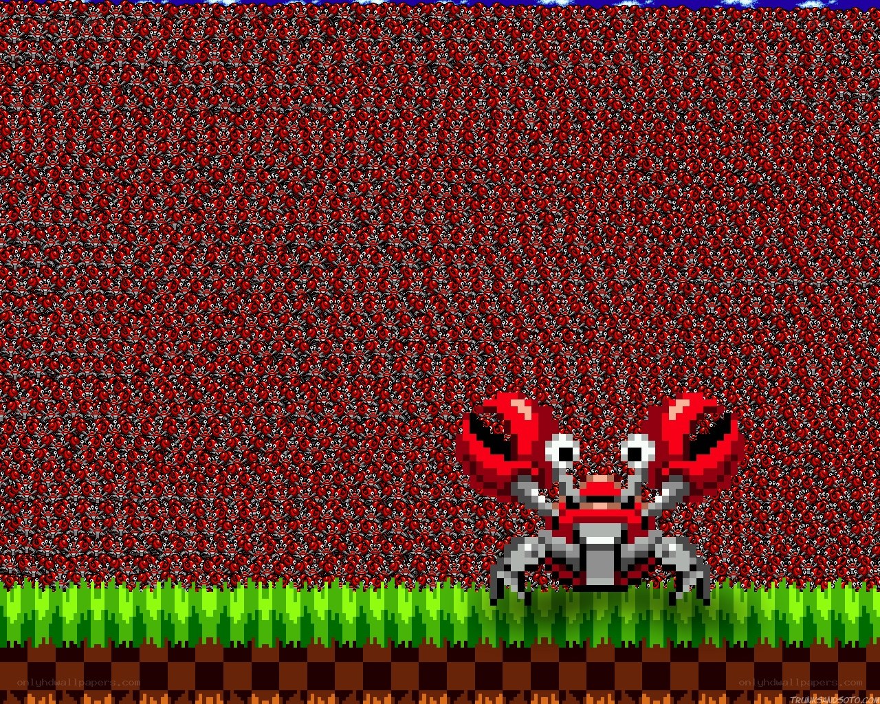 Crab boss in pixel art