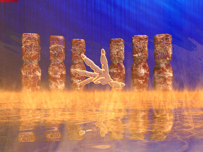 Crab Claw in Front of Pillars