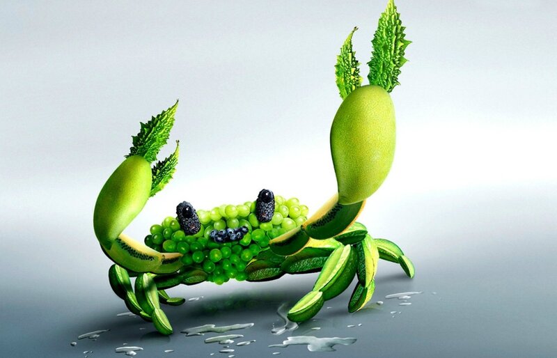 Crab Made of Fruits