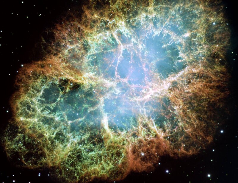 Crab Nebula — Blue, Dramatic, Night, Photograph, Stars, Gas Clouds