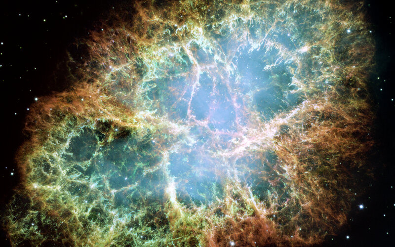 Crab Nebula — Blue, Dramatic, Night, Photograph, Stars, Gas