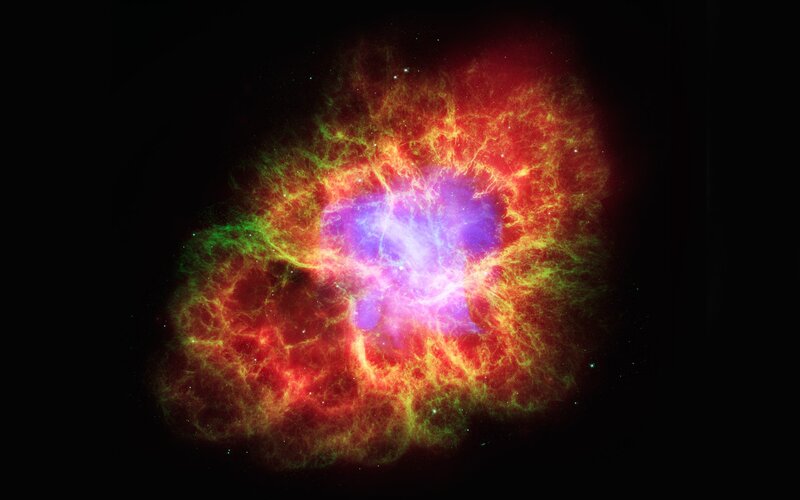 Crab Nebula — Purple, Dramatic, Photograph, Stars, Gas