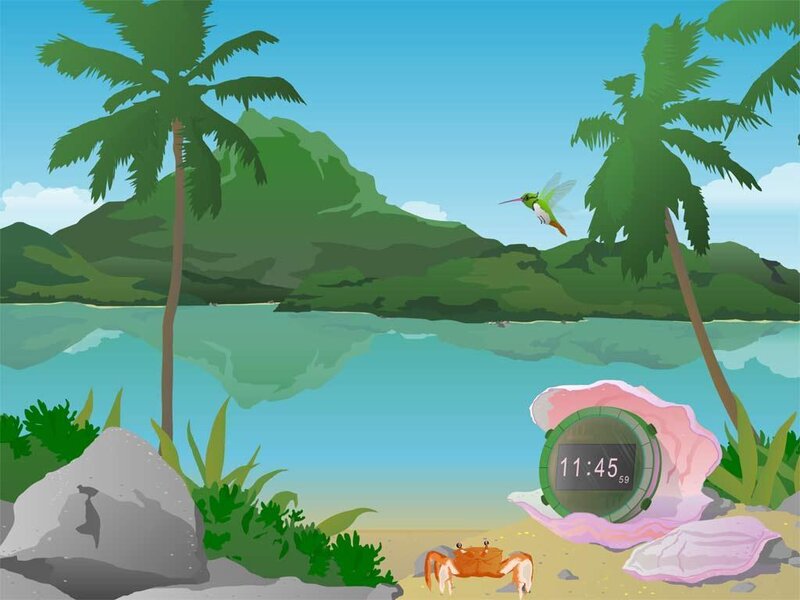 Crab on Beach — Green
