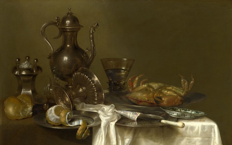 Crab on Silver Platter — Brown