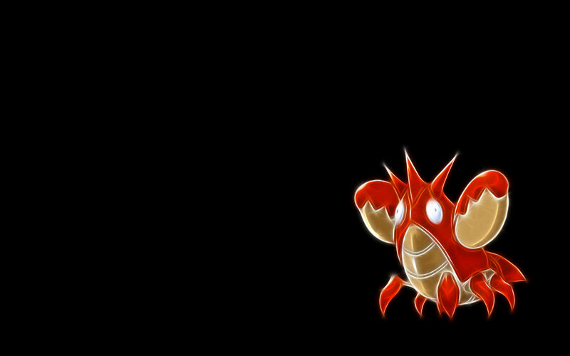 Crab Pokémon glowing on black