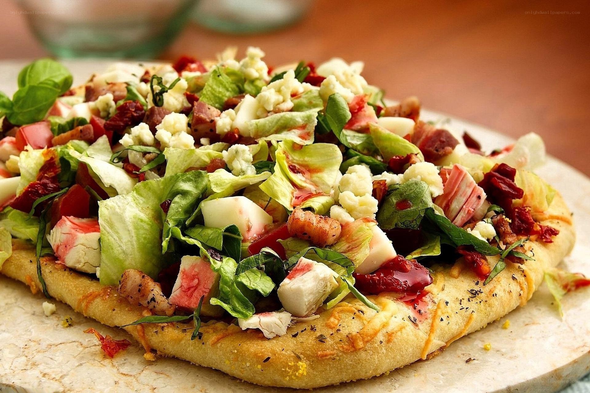 crab salad pizza