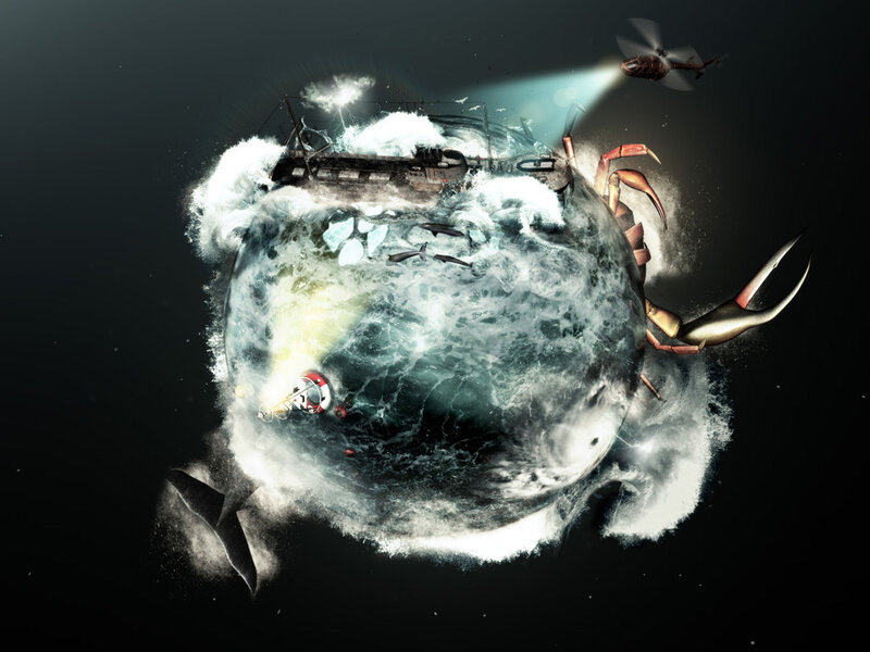 Crab with Submarine