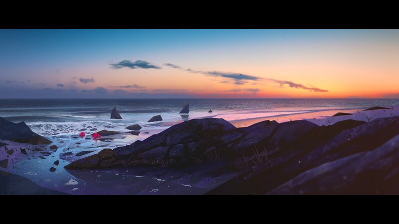 Crabs on a Beach — Purple