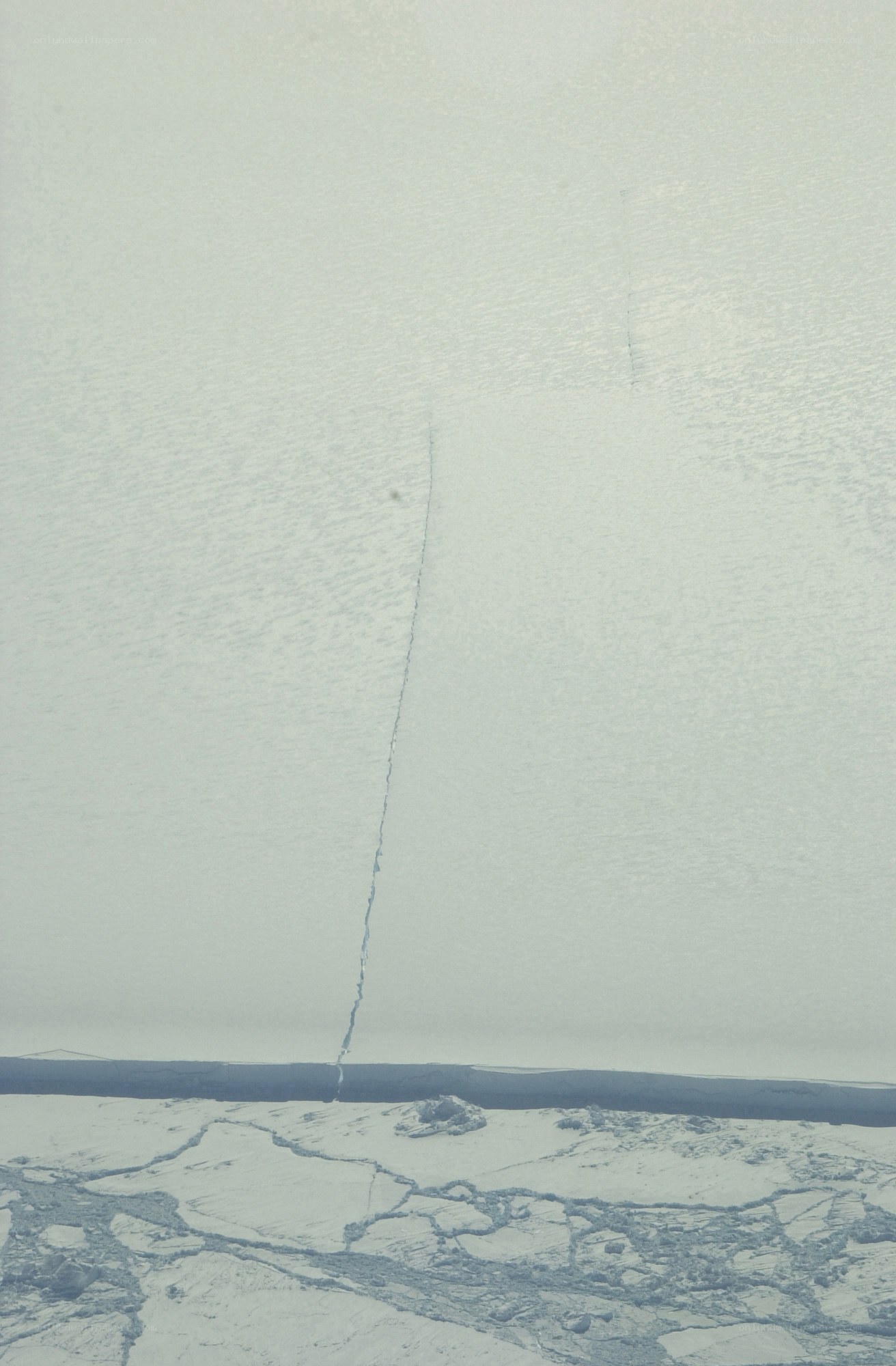 crack in ice sheet