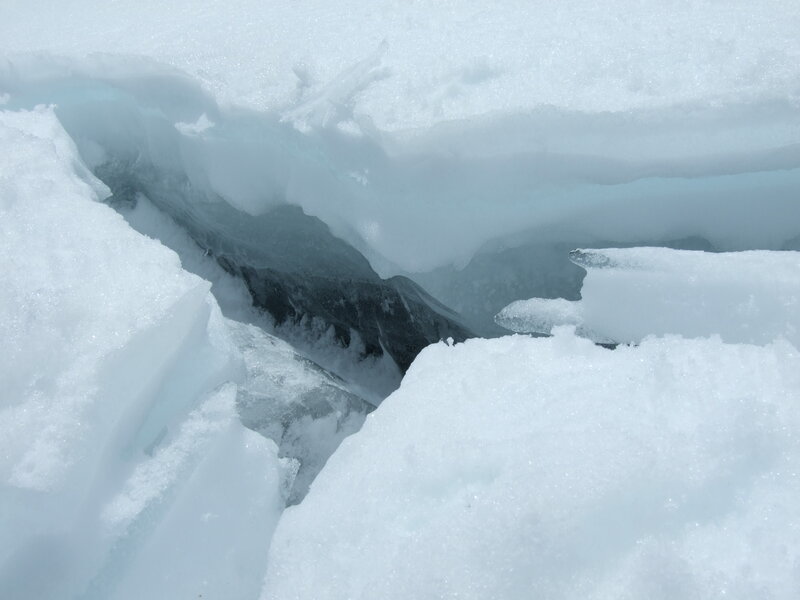 crack in icy surface