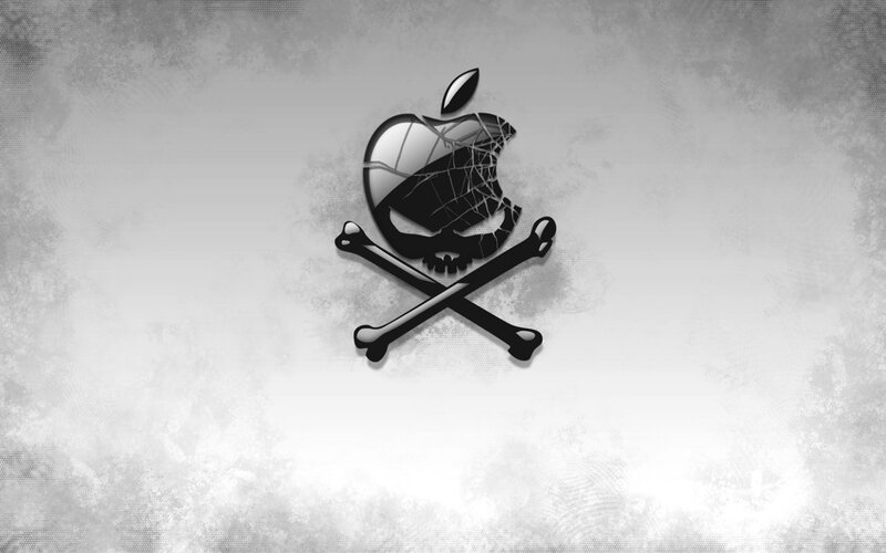 Cracked Apple Logo — Black