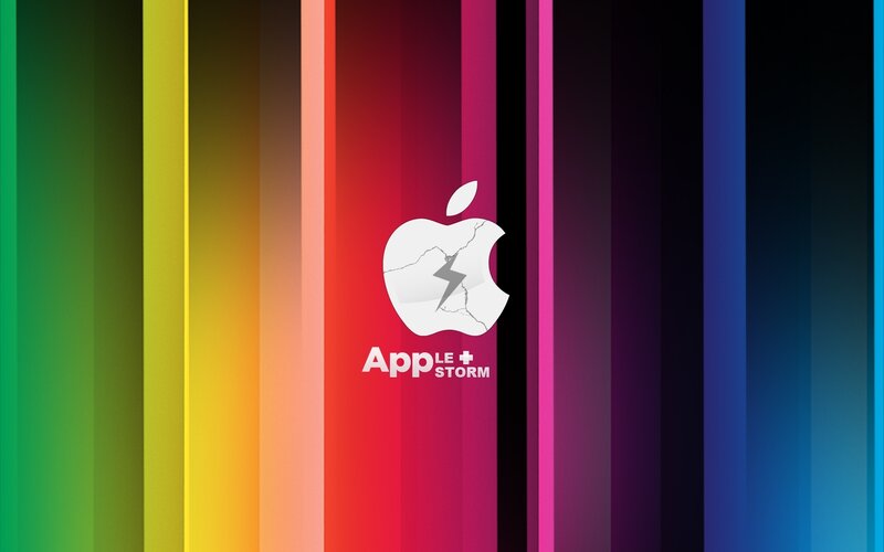 Cracked Apple Logo — Red