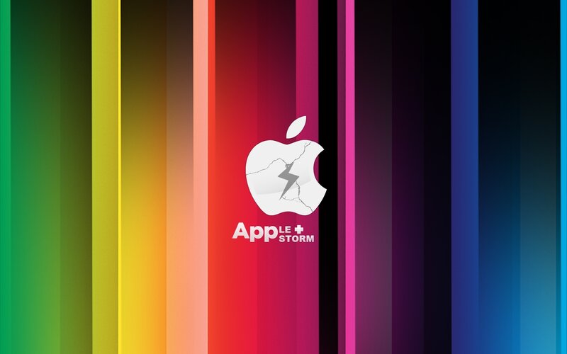 Cracked Apple Logo — Red, Vibrant