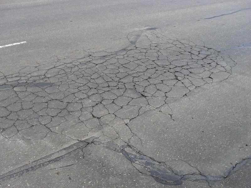 cracked asphalt surface