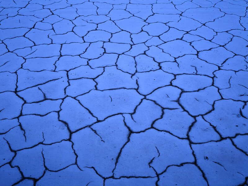 cracked blue ground surface