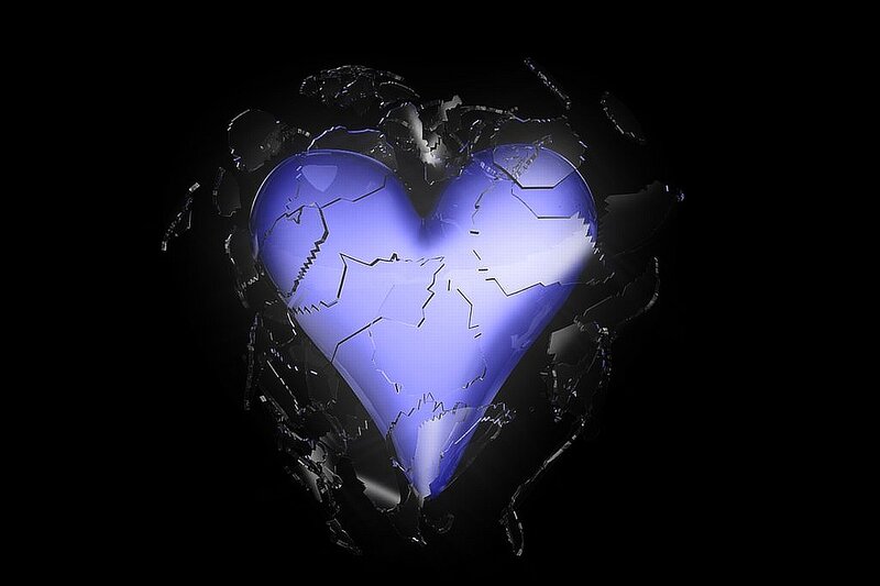 Cracked Blue Heart — Dramatic