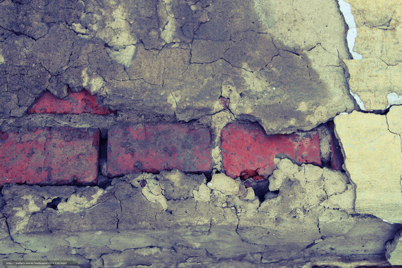 Cracked Brick Wall — Red