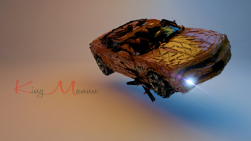 Cracked Car in Mid-air