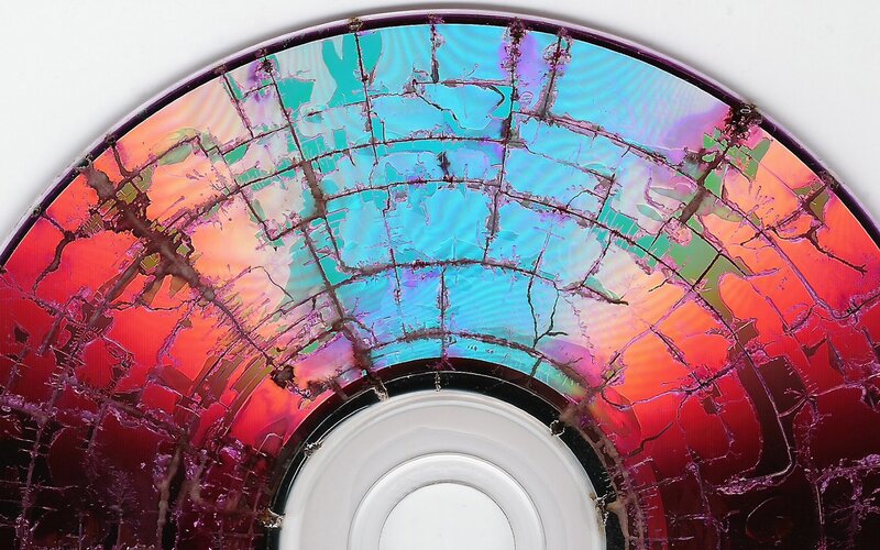Cracked CD Surface — Red