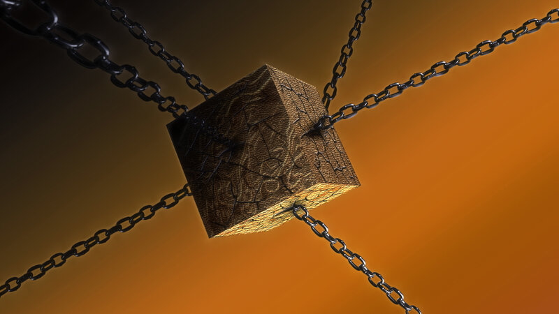 Cracked Cube with Chains