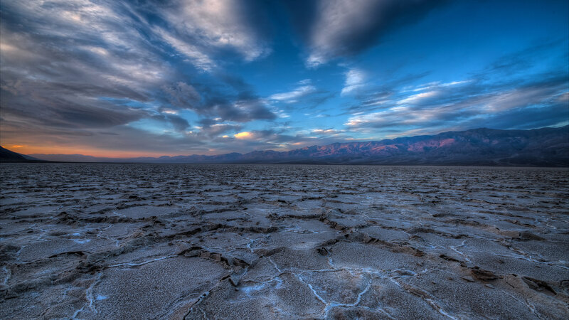 Cracked Desert Floor — Blue, Dramatic