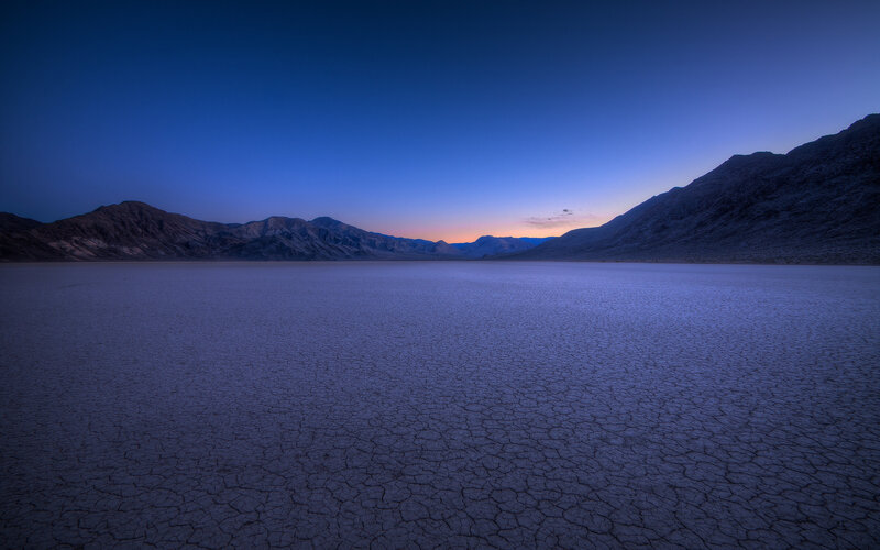 Cracked Desert Floor — Blue, Serene