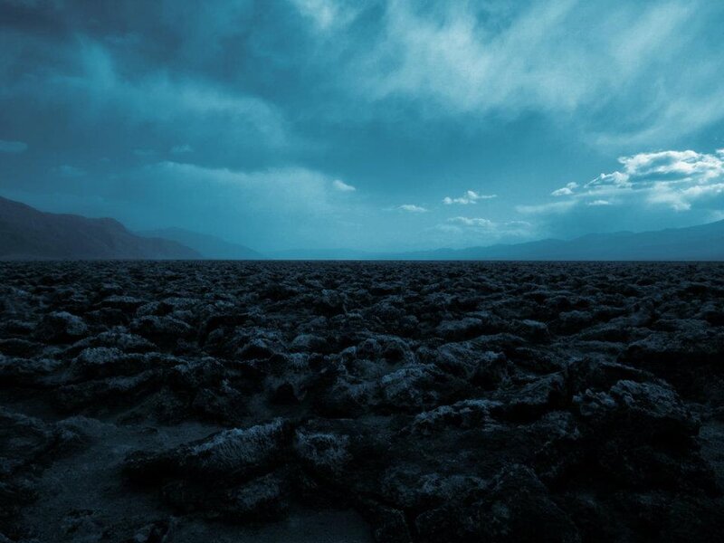 Cracked Desert Floor — Blue