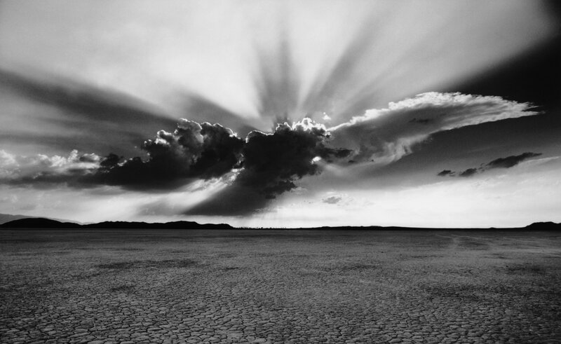 Cracked Desert Ground — Black, Dramatic