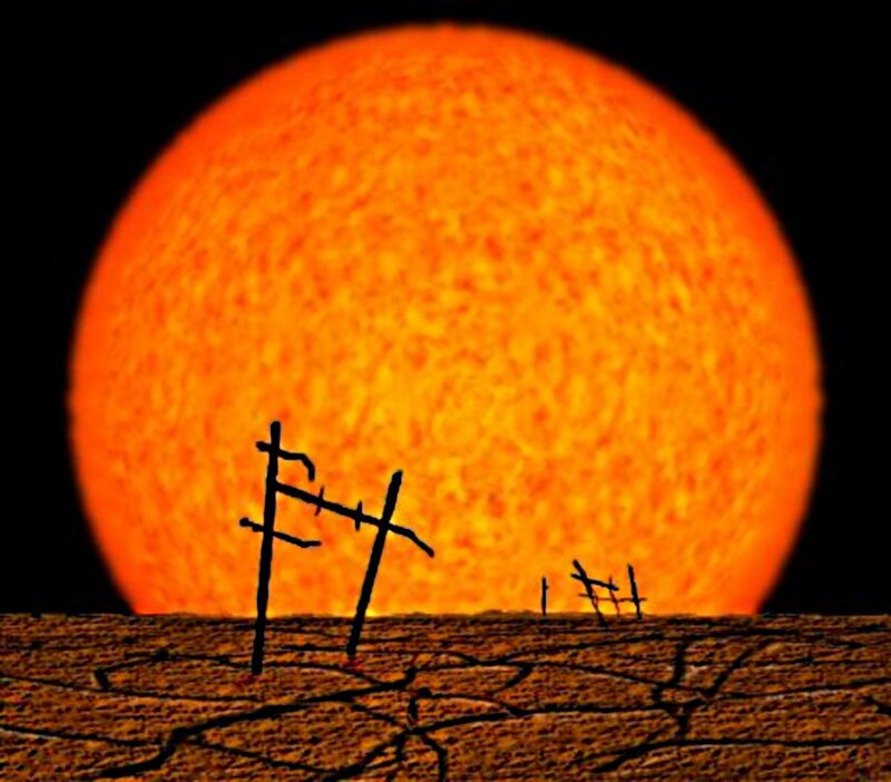 Cracked Desert Landscape — Orange