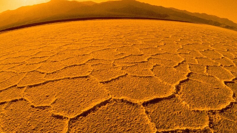 cracked desert salt flat