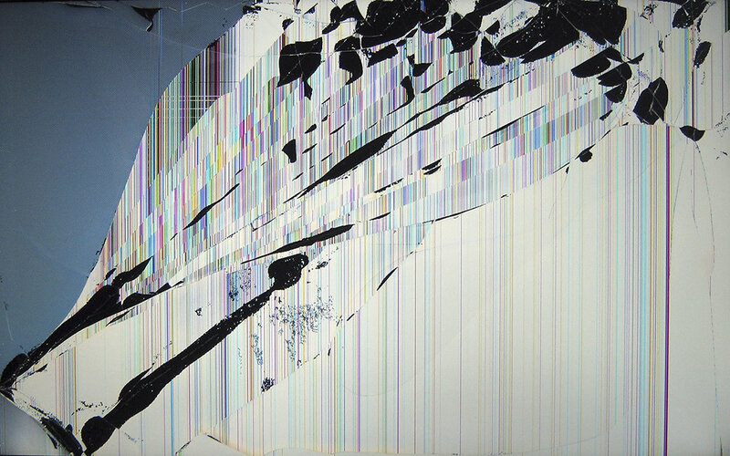 cracked digital display screen