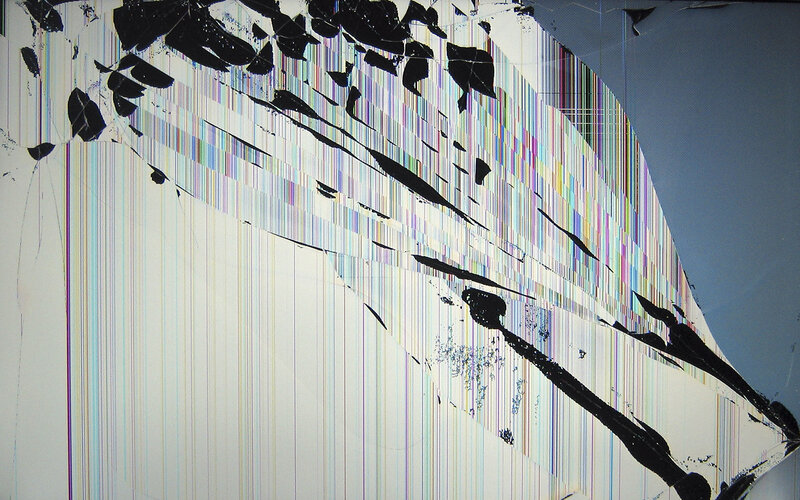Cracked Digital Display — White
